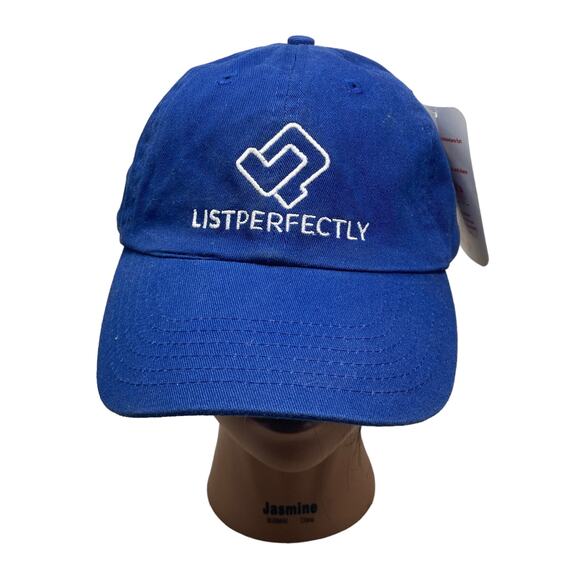 List Perfectly Baseball Hat One Size Blue Spellout Adjustable - Picture 1 of 8
